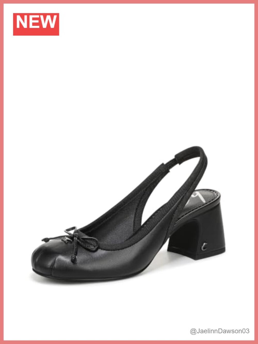 Slingback Pump with Bow Detail Leather 2.5 Inch Heel Slip On